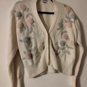 Vintage 1980's Cream Colored Cardigan